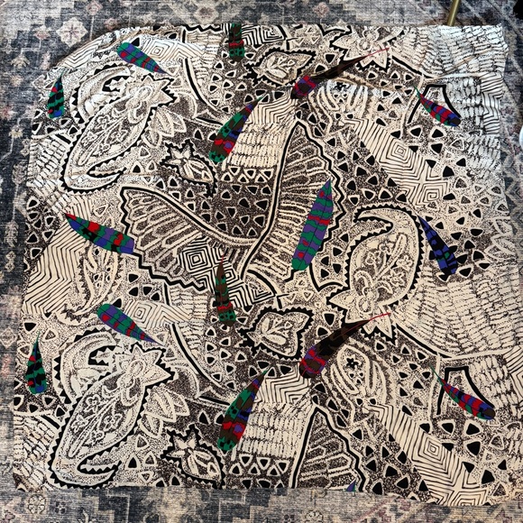 Abstract Silk Large Square Scarf - Picture 1 of 2